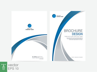 Template vector design for cover, poster, corporate presentation, leaflet. Brochure template flyer background for business design. Modern layout with blue color size A4. EPS 10.