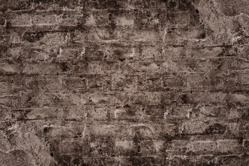 Distressed rustic grunge textured old brick structural plaster wall surface