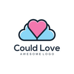 Could love logo color flat template