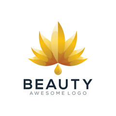 Lotus beauty gold gradient logo design