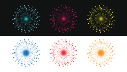 Fireworks Celebration Design Elements for making lighting designs vectors & illustrations 7