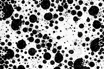 Fototapeta premium black ink dots splattered on a white background, generative AI