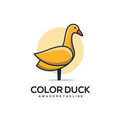 Fototapeta na wymiar Duck abstract logo design vector flat color