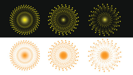 Fireworks Celebration Design Elements for making lighting designs vectors & illustrations 3
