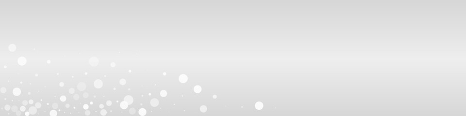 White Snowfall Vector Grey Panoramic Background.