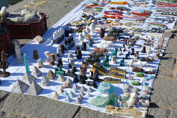 The popular market in Aswan city in Egypt , the picture reflects the traditions of the people in this city