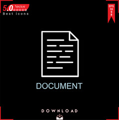 DOCUMENT icon vector . Business marketing management, DOCUMENT icons , simple, isolated, application , logo, flat icon for website design or mobile applications, 
UI  UX design Editable stroke. EPS10