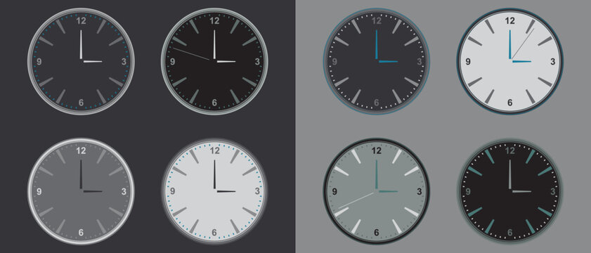 Wall clock set with dark and light face.