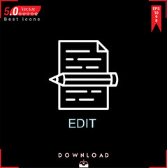 EDIT icon vector . Business marketing management, EDIT icons , simple, isolated, application , logo, flat icon for website design or mobile applications, 
UI  UX design Editable stroke. EPS10