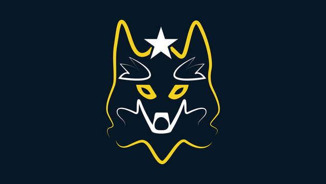 A clean and simple wolf or fox head logo design that represents a professional brand