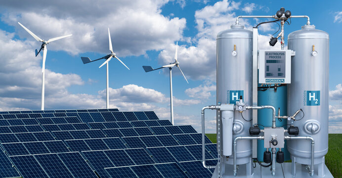 Hydrogen production from renewable energy sources. Green hydrogen concept