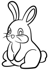 Fototapeta na wymiar rabbit bunny cartoon outline line art 