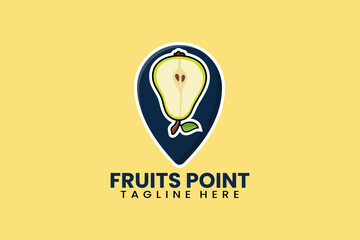 Flat modern pear pin point logo template vector illustration