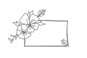 floral design hand drawn with border for text, invitation, or design