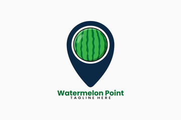 Flat modern watermelon pin point logo template vector illustration