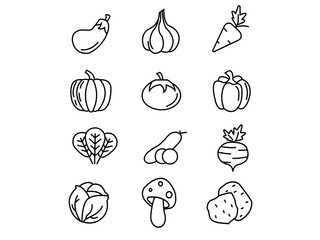 

 Winter vegetables illustrations & clip art.