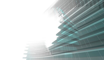 Fototapeta na wymiar Modern architecture building 3d illustration