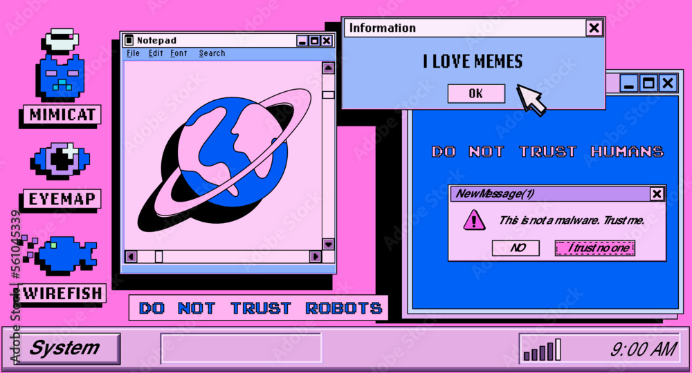 Poster Collage of a user interface elements. Vector illustration for programming and IT subjects.