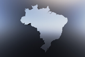 Extruded map of Brazil 3d render