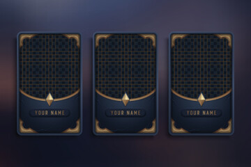 Futuristic frames of black metal border for avatar in game interface © vectorizer88