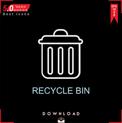 RECYCLE BIN icon vector . Business marketing management, new icons , simple, isolated, application , logo, flat icon for website design or mobile applications, 
UI  UX design Editable stroke. EPS10