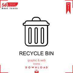 RECYCLE BIN icon vector . Business marketing management, new icons , simple, isolated, application , logo, flat icon for website design or mobile applications, 
UI  UX design Editable stroke. EPS10