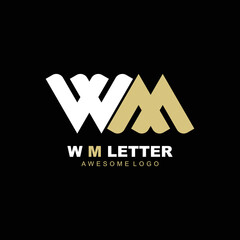 Luxury initial letter W M logo illustration for your company