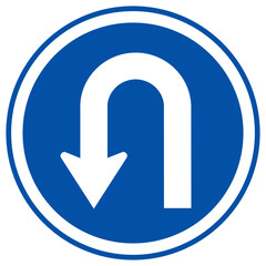 U-Turn Left Traffic Road Sign,Vector Illustration, Isolate On White Background Label. EPS10 © ยงยุทธ จันทะบุตร