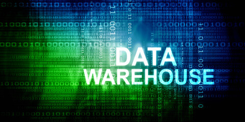 2d illustration Data warehouse concept