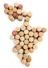 Wine or classic Champagne Cork in the shape of a of grapes