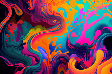 Colorful Abstract Art Artistic Background Bright Colors, Generative AI
