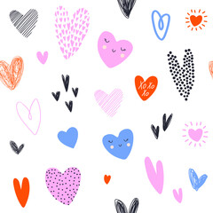 Seamless pattern with hearts. Vector  illustrations