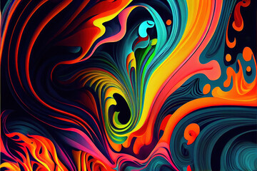 Abstract Art Rainbow Artistic Background Bright Colors, Generative AI
