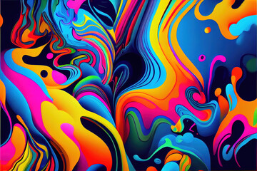 Abstract Art Artistic Background Bright Colors, Generative AI