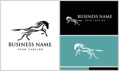 line art jumping horse logo