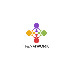 Teamwork Partnership logo. Community logo icon isolated on white background