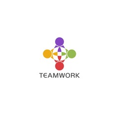 Teamwork Partnership logo. Community logo icon isolated on white background