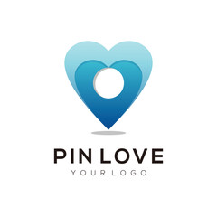 Logo illustration pin love gradient colorful style