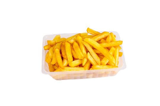 barquette de frites en gros plan
