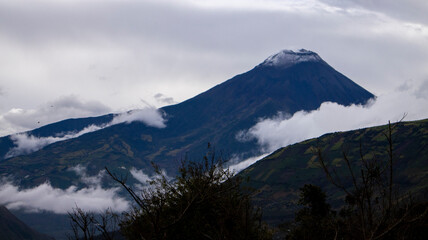 snow covered mountains