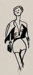 woman in shorts walking