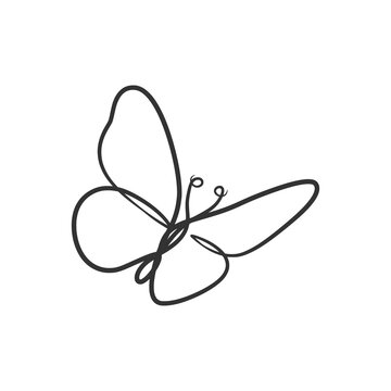 Butterfly continuous line art drawing