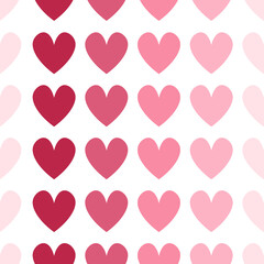 Seamless pattern with pink hearts. Backround for valentines day. Flat style.