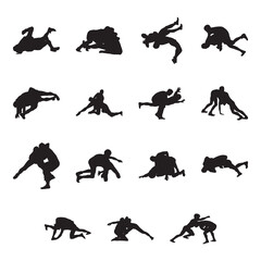 wrestling silhouette set