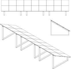 Solar-Battery, frame base, Vector illustration, set