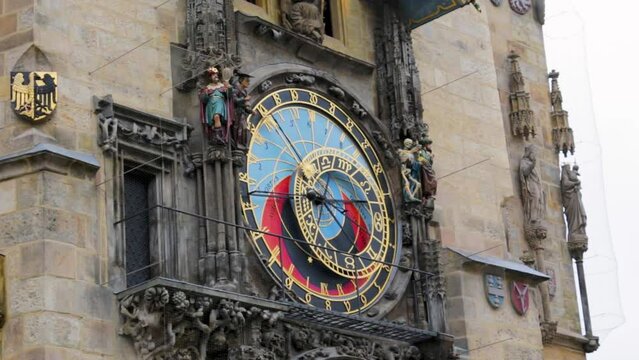 Prague astronomical clock - detail of skeleton ringing chime