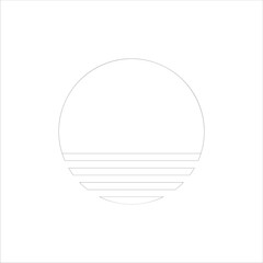 logo vector sunset  illustration design