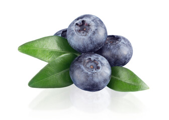 Natural fresh sweet blueberry with leaf
