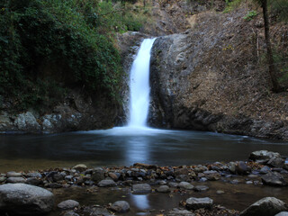 Waterfall in Chae Son National Park, Lampang Province, clear and cool water, beautiful and natural.