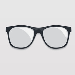 Metal frame geek glasses isolated on white background vector illustration . - obrazy, fototapety, plakaty